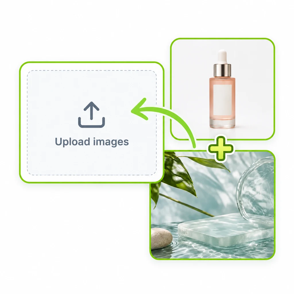 Uploading reference photos to the AI image combiner